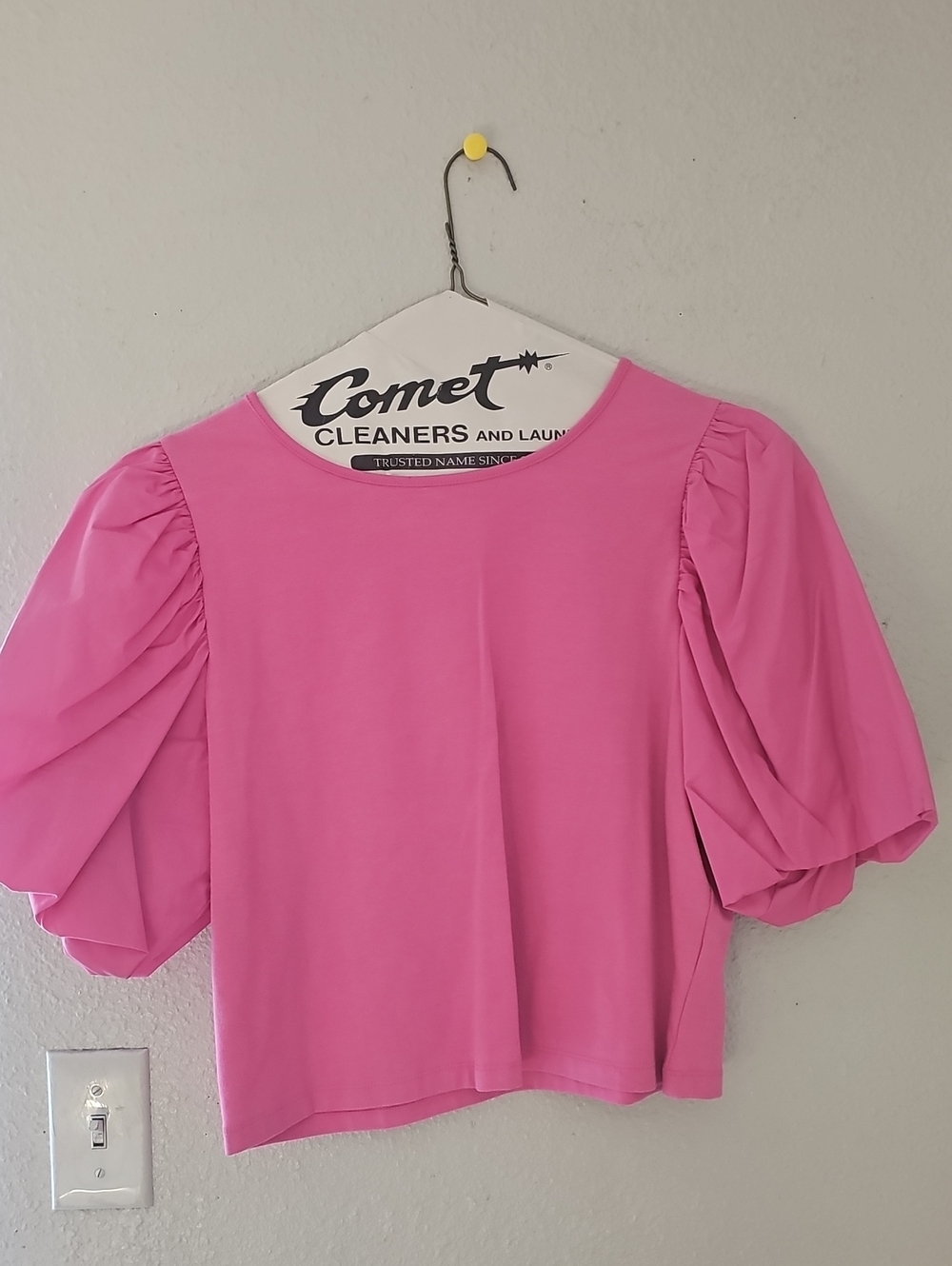 a new day Hot Pink Puff Sleeve Top